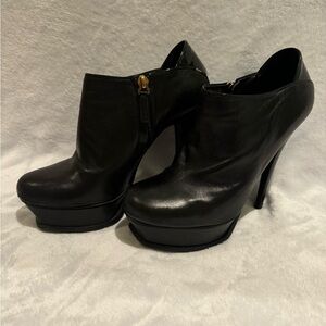 YSL Black Leather Stiletto Heels